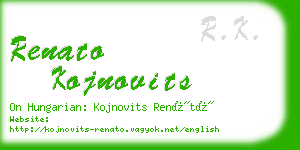 renato kojnovits business card